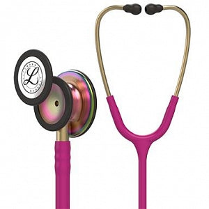 3M Healthcare Littmann Classic III Monitoring Stethoscopes - 3M Littmann Classic III Monitoring Stethoscope, Rainbow-Finish, Raspberry Tube, 27" - 5806