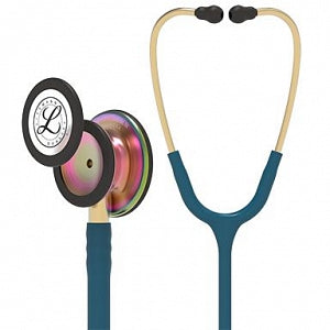 3M Healthcare Littmann Classic III Monitoring Stethoscopes - 3M Littmann Classic III Monitoring Stethoscope, Rainbow-Finish, Caribbean Blue Tube, 27" - 5807