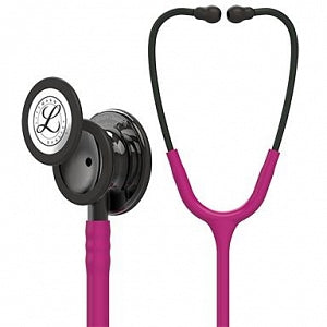 3M Healthcare Littmann Classic III Monitoring Stethoscopes - 3M Littmann Classic III Monitoring Stethoscope, Smoke-Finish Chestpiece, Black Stem and Headset, Raspberry Tube, 27" - 5871