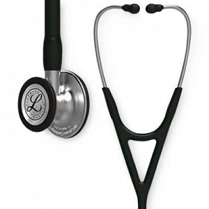 3M Healthcare Littmann Cardiology IV Diagnostic Stethoscopes - 3M Littmann Cardiology IV Diagnostic Stethoscope, Brass-Finish Chestpiece, Black Tube, Stem and Headset, 27" - 6164