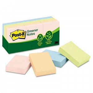 3M Healthcare Post-It Notes - Post-it Helsinki Colored Recycled 1.5" x 2" 100-Sheet Adhesive Notes - 653-RP-A