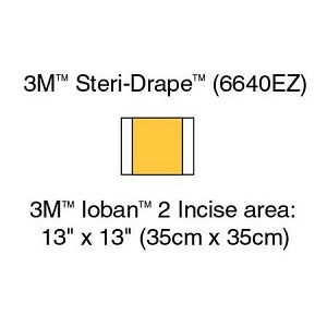 3M Healthcare 3M Ioban 2 Antimicrobial Incise Drape - 3M Ioban 2 Antimicrobial Incise Drape, 13" x 13" - 6640EZ