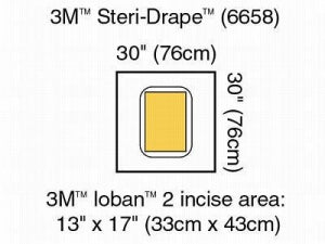 3M Healthcare Steri-Drape Pouches - Steri-Drape Pouch with Ioban 2 Incise Film, Large, 13" x 17" - 6658