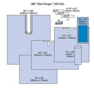 3M Healthcare Orthopedic Steri-Drape Pack - Steri-Drape Orthopedic Pack with Access, Mayo Sheet - 9012A