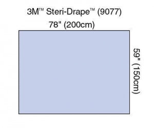 3M Healthcare Prevention Steri-Drape Sheets - Steri-Drape Adhesive Drape Sheet with Absorbent Prevention Fabric, 78" x 59" - 9077