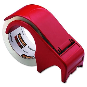 3M Healthcare Scotch Packaging Tape Hand Dispenser - Compact and Quick Loading Dispenser for Box Sealing Tape, 3" Core, Plastic, Red - DP300-RD