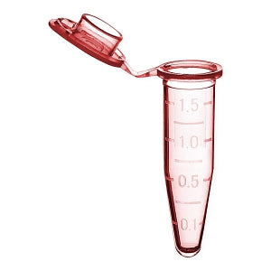 MTC SureSeal S 1.5 mL Microtubes with Caps - SureSeal S Microcentrifuge Tube with Cap, Sterile, 1.5mL, Red - C2000-R