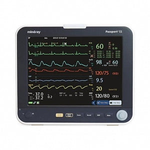 Mindray Patient Monitors - Passport 12 Monitor with Masimo SpO2, 3/5 Lead ECG - 6105F-PA00001