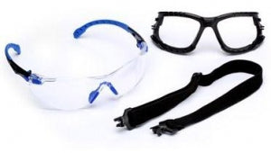 3M Healthcare Solus 1000 Series Safety Spectacles - Solus Safety Glasses Kit, Clear Antifog Lens, Black and Blue - S1101SGAF