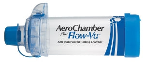 Monagahan Medical AeroChamber Plus Flow-Vu aVHC Chambers - AeroChamber Plus Antistatic Valved Holding Chamber, without Mask, Blue - 79810