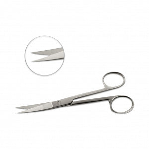 Mopec Sharp / Sharp Curved Dissection Scissors - Sharp / Sharp Curved Dissection Scissors, 6.5" L, Standard-Grade - AA006