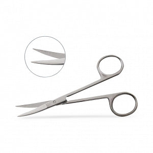 Mopec Curved Iris Scissors - Curved Iris Scissors, Standard-Grade Stainless Steel, 4.5" - AA029