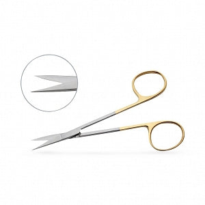 Mopec Tungsten Carbide Iris Scissors - Iris Scissors, Straight, Tungsten Carbide, 4.5" - AA405