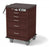 Waterloo Healthcare Medical Carts - Slim Junior Steel Medical Cart with Central Lock, Carmine Cherry Wood Color, 5 Drawers: Three 3" and Two 6" - MLJSHSU-33366-CHY