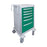 Medline Co-Label Slim Med Junior Aluminum Medical Carts - 6-Drawer Aluminum Med Junior Cart with Four 3", One 6" and One 9" Drawer Configuration - MLJTGA-333369-