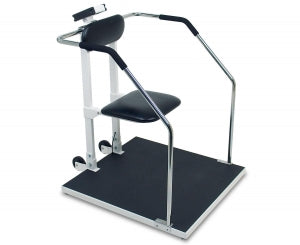 Cardinal / Detecto Scale Mfg Co Detecto Bariatric Flip Seat Scale - Bariatric Digital Scale with Flip Seat, Handrail and Transport Wheels, 1, 000 lb./450 kg Weight Capacity - 6868