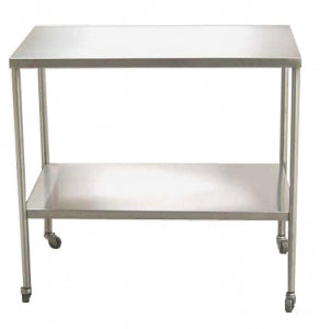 UMF Medical Instrument Tables with Shelf - Instrument Table, with Shelf, 20"W x 48"L x 34"H - SS8014