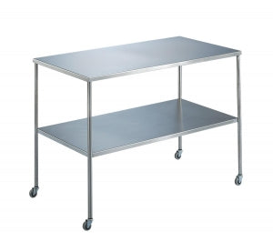 UMF Medical Instrument Tables with Shelf - Instrument Table, with Shelf, 16"W x 20"L x 34"H - SS8018