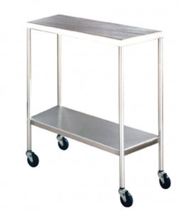 UMF Medical Instrument Tables with Shelf - Instrument Table, with Shelf, 20"W x 36"L x 34"H - SS8010