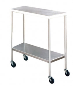 UMF Medical Instrument Tables with Shelf - Instrument Table, with Shelf, 24"W x 48"L x 34"H - SS8008