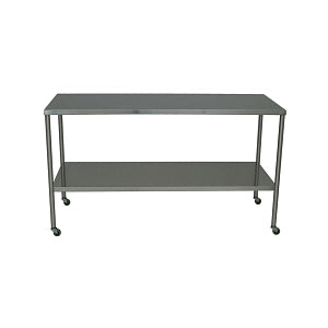 UMF Medical Instrument Tables with Shelf - Instrument Table, with Shelf, 24"W x 60"L x 34"H - SS8004