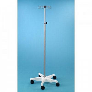 Medline IV Stand with 4 Legs and 5 Hooks - Lightweight IV Stand with 5 Legs, 4 Hooks, 56" to 102" H - MPH08IV5LP