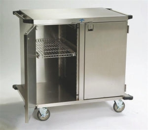 Lakeside Closed Case Carts - Closed Case Cart, 2 Door, 1 Compartment, Wire Shelf, Stainless Steel, 29" x 48" x 39" - 6935