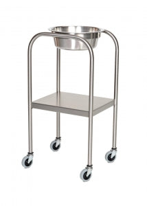 Mid Central Medical Basin Stands - STAND, BASIN, SINGLE, SS, W/SHELF, 8.5QT - MCM1001