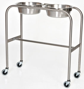 Mid Central Medical Stainless Steel Solution Stands - STAND, SOLUTION, SS, DOUBLE, H-BRACE, 2-8.5QT - MCM1002