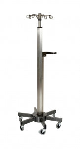 Mid Central Medical IV Poles - Stainless Steel IV Pole with 8 Hooks and 6 Legs, Lift Assist - MCM252