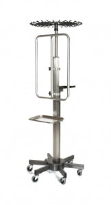 Mid Central Medical IV Poles - Stainless Steel IV Pole with 28 Hooks and 6 Legs, Lift Assist - MCM253