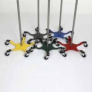 Mid Central Medical IV Poles - Chrome IV Pole with 2 Hooks and 5 Legs, Adjustable Friction Knob, Yellow - MCM272YELLOW