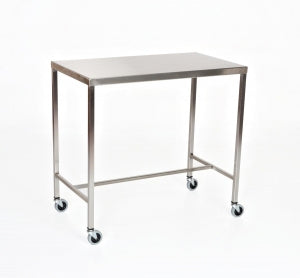 Mid Central Stainless Steel H-Brace Instrument Table - H-Brace Stainless Steel Instrument Table, 16" x 20" x 34" - MCM510