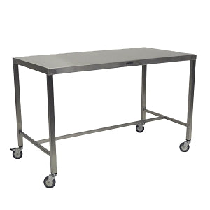 Mid Central Medical Stainless Steel Tables with H-Braces and Casters - TABLE, WORK, SS, W/H-BRACE&CASTERS, 16X30X35 - MCM571H-CA