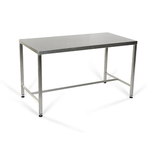 Mid Central Medical Stainless Steel Tables with H-Braces and Floor Levelers - Welded Work Table with H-Brace, Stainless Steel, 20" x 36" x 35" - MCM573H-LL