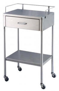 Umf Medical 1-Drawer Stainless Steel Utility Tables - TABLE, UTILITY, 1 DRAWER, 20"X16"X35" - SS8153