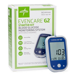 Medline EVENCARE G2 Blood Glucose Monitoring System - Starter Kit for EvenCare G2 System - MPH1545