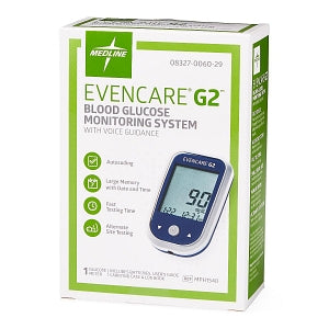 Medline EVENCARE G2 Blood Glucose Monitoring System - Glucose Test Strips for EvenCare G2 Meter - MPH1550