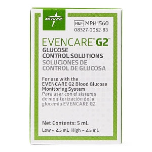 Medline EVENCARE G2 Blood Glucose Monitoring System - High / Low Control Solution for EvenCare G2 System - MPH1560