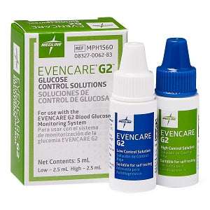 Medline EVENCARE G2 Blood Glucose Monitoring System - High / Low Control Solution for EvenCare G2 System - MPH1560