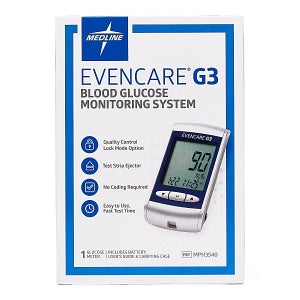 Medline EVENCARE G3 Blood Glucose Monitoring System - EvenCare G3 Blood Glucose Meter for Professional Use Only - MPH3540