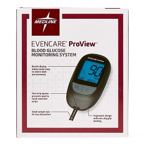 Medline EVENCARE ProView Blood Glucose Monitoring System - EvenCare ProView Blood Glucose Meter, Professional Use - MPH4540