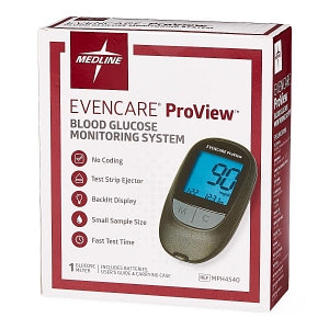 Medline EVENCARE ProView Blood Glucose Monitoring System - EvenCare ProView Blood Glucose Meter, Professional Use - MPH4540