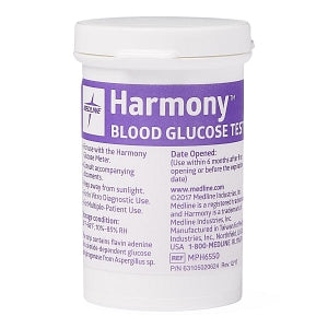 Medline Harmony Blood Glucose Monitoring System - Glucose Test Strips for Harmony Meter - MPH6550