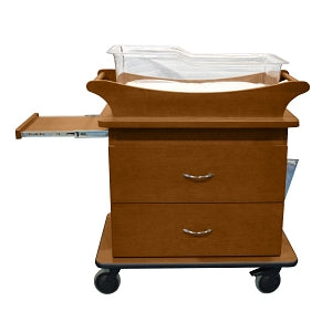 Amico Corporation Marco 2 Drawer Bassinets - Bassinet with 2 Drawers and Pullout Table, Medium Cherry - BB-MMD2-01-MCP