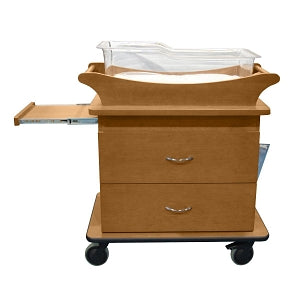 Amico Corporation Marco 2 Drawer Bassinets - Bassinet with 2 Drawers and Pullout Table, Medium Oak - BB-MMD2-01-MOP