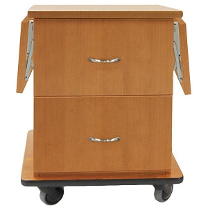 Amico Melamine Delivery Carts - Melamine Delivery Cart with 3 Drawers and 2 Flip-Up Side Tables, Candlelight - DC-LMD2-01-CLF2