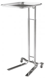 Medline Stainless Steel Mayo Stands - Mayo Stand, Foot-Operated Pedal, Stainless Steel, 16.25" x 21.25" Tray - MPHM1621SS