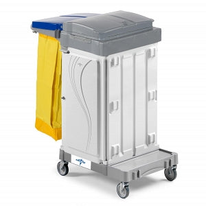 Medline MIYO Housekeeping Carts - Healthcare Housekeeping Cart, Short Base, Front Overhang - MPHMCECO2F