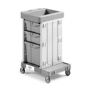 Medline MIYO Housekeeping Carts - Healthcare Housekeeping Cart, Small Base, Open, with Drawers - MPHMCOPEN3